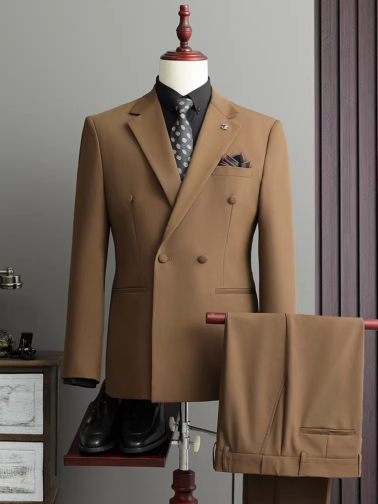 Vest nam hai hàng khuy, chất lượng cao, dáng ôm, lịch lãm và mềm mại, trang phục công sở lịch sự, vest chú rể, bộ ba món