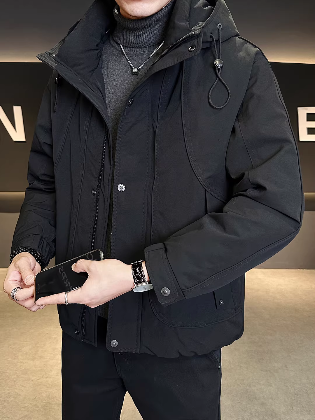 Áo khoác lông vũ mùa đông mới dành cho nam, áo khoác lông vũ ngắn ấm áp