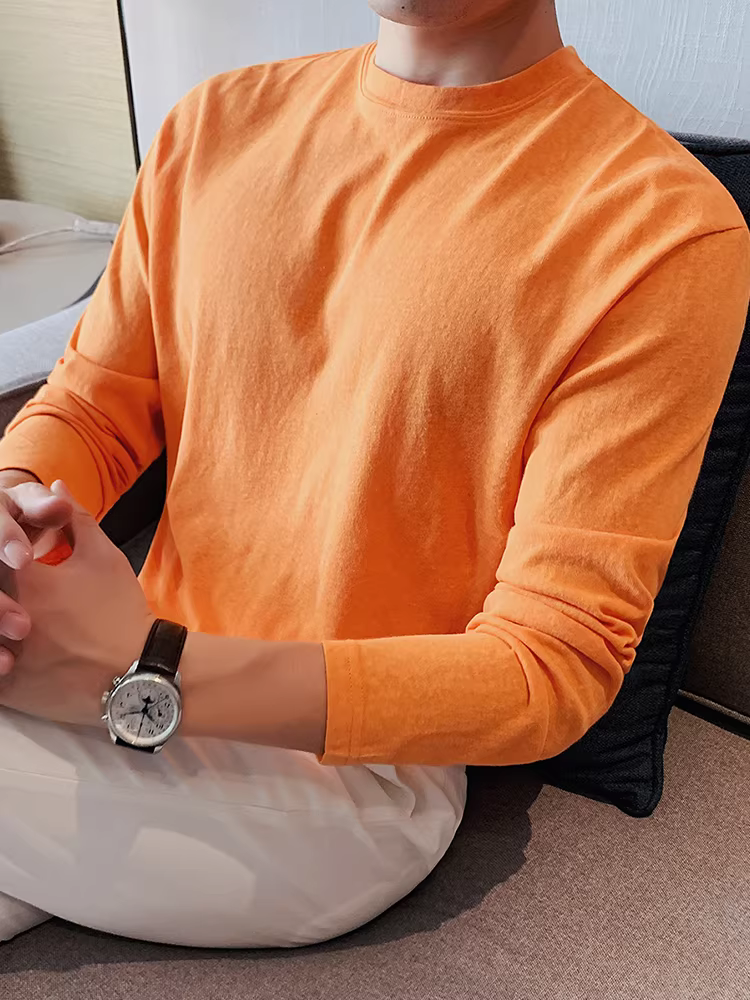 Áo thun dài tay chống nắng mùa hè dành cho nam, nhẹ, thoáng khí, đa năng, giản dị, cảm giác cao cấp, thiết kế viền xẻ, áo thun nhanh khô