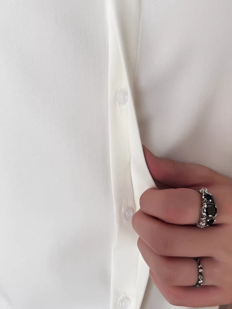 Áo sơ mi nam dài tay cổ đứng kiểu Trung Quốc mới có cúc ẩn, cao cấp, hợp thời trang, ôm dáng, chống nhăn, dễ chăm sóc, áo sơ mi trắng công sở