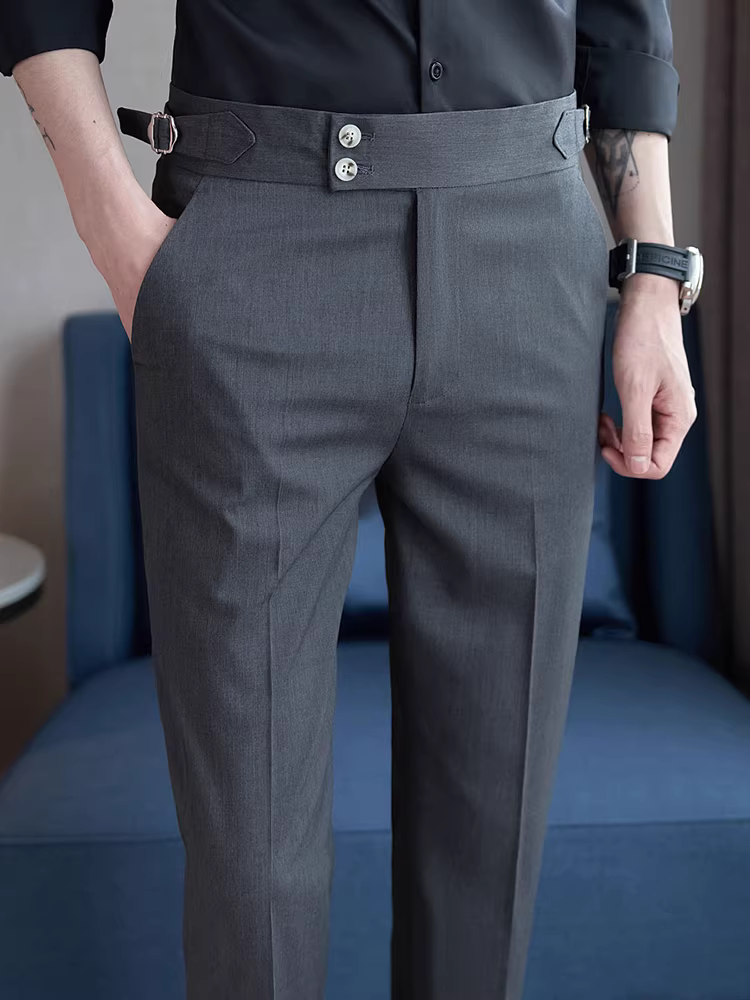 Quần âu nam Naples chín điểm, kiểu dáng mùa hè mỏng nhẹ, dáng ôm vừa vặn, ống thẳng, quần âu cao cấp thời trang thường ngày.