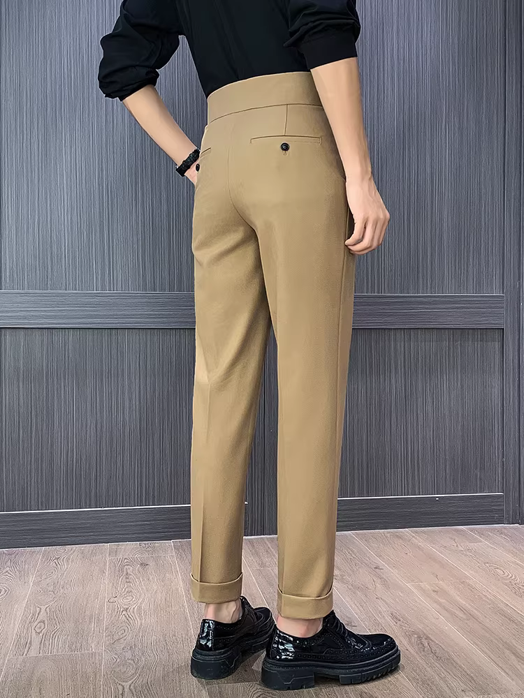 Quần tây nam Naples cạp cao, dáng suông, quần dài thẳng, chất lượng cao, kiểu dáng lịch sự, dễ chăm sóc, ôm dáng.