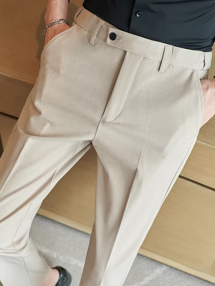 Quần âu nam cao cấp, lưng thun co giãn, kiểu dáng đa năng, phù hợp mọi mùa, ôm dáng thời trang, kiểu dáng thanh lịch, lịch sự.