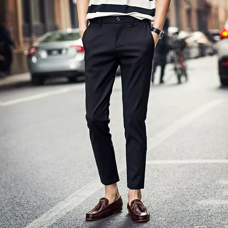 Quần âu nam, quần kiểu Hàn Quốc dáng ôm mới mùa xuân thu, quần tây nam công sở lịch lãm, quần dài dành cho nhà tạo mẫu tóc