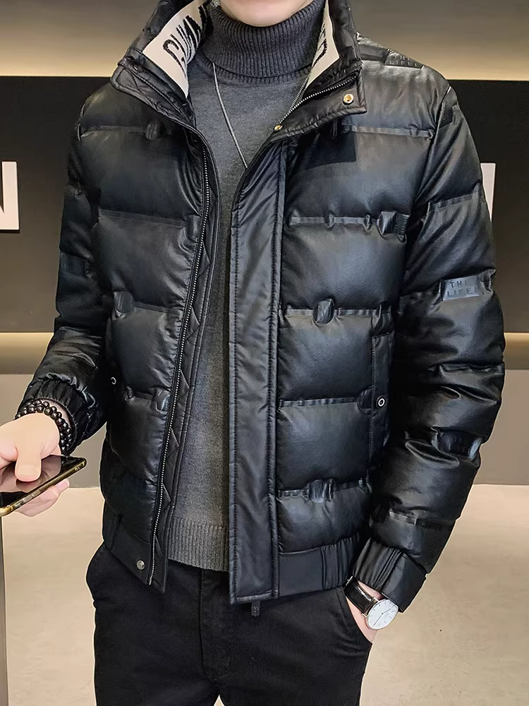 Áo khoác nhẹ dành cho nam, áo khoác da ngắn thương hiệu thời trang cao cấp mùa đông, quần áo mùa đông thời trang, nhẹ và ấm áp