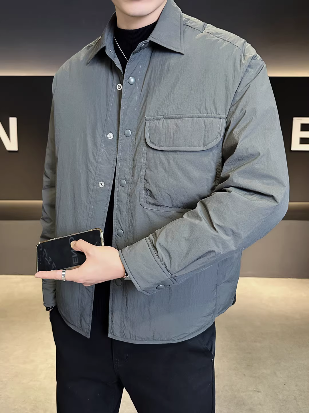 Áo khoác phao nhẹ cao cấp 90% lông vũ dành cho nam, kiểu dáng mới mùa đông 2025, dáng rộng, đa năng, thời trang và ấm áp.