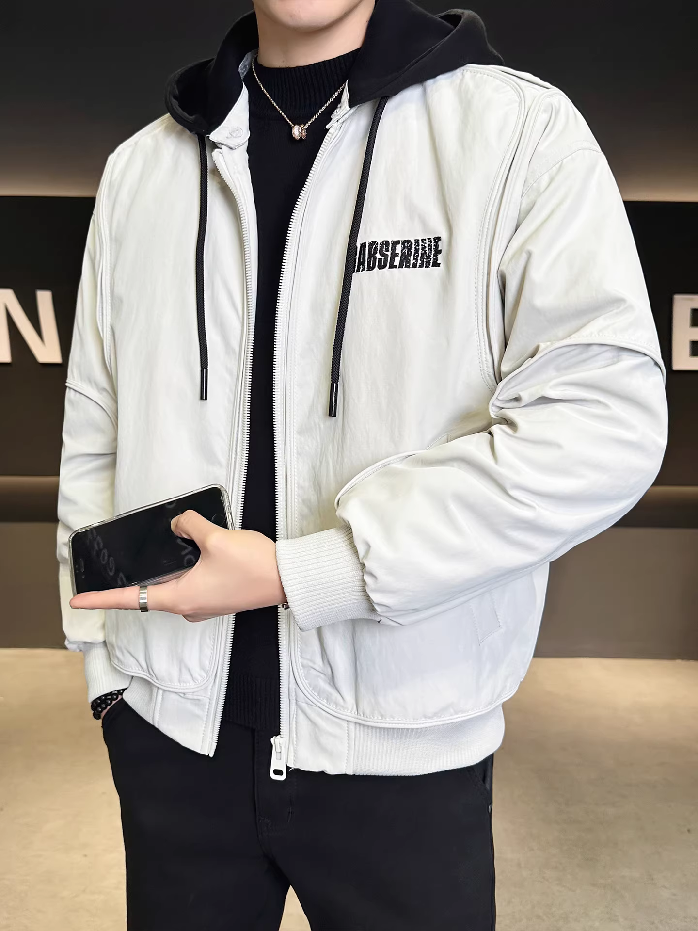 Áo khoác nam tiêu chuẩn quốc gia 50 mẫu dữ liệu áo khoác lông vịt trắng có mũ trùm đầu