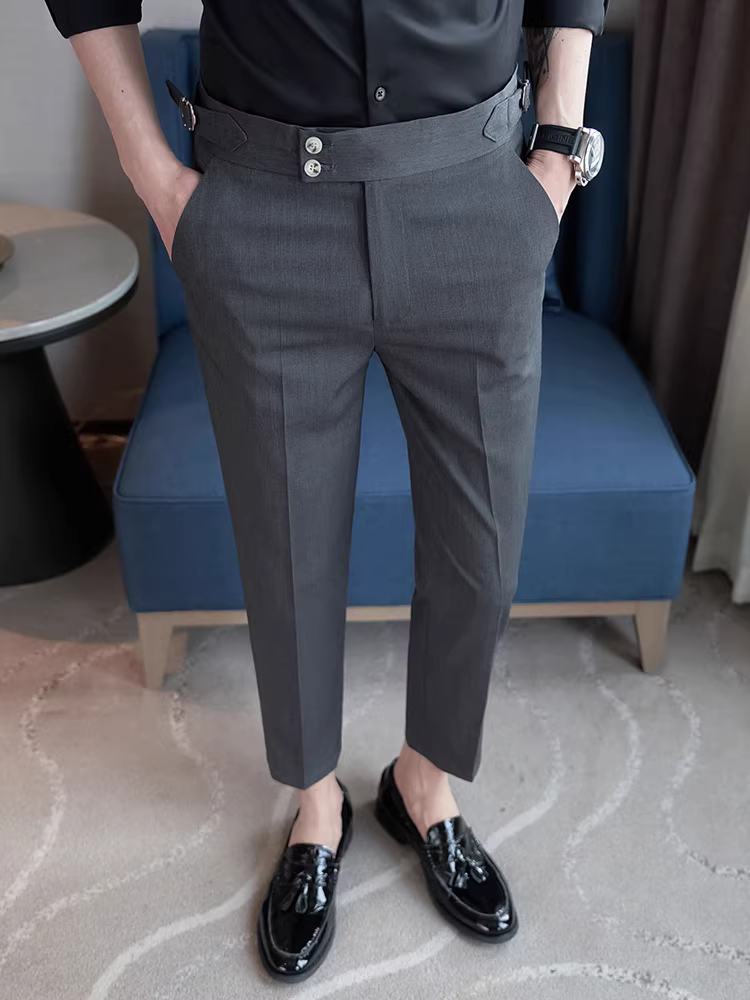 Quần âu nam Naples chín điểm, kiểu dáng mùa hè mỏng nhẹ, dáng ôm vừa vặn, ống thẳng, quần âu cao cấp thời trang thường ngày.