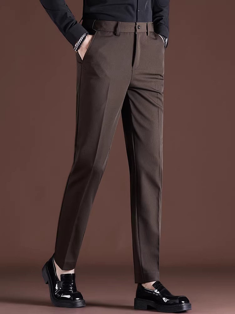 Quần âu nam mùa thu 2025 kiểu dáng mới cao cấp ôm dáng, ống côn, lịch sự, chống nhăn