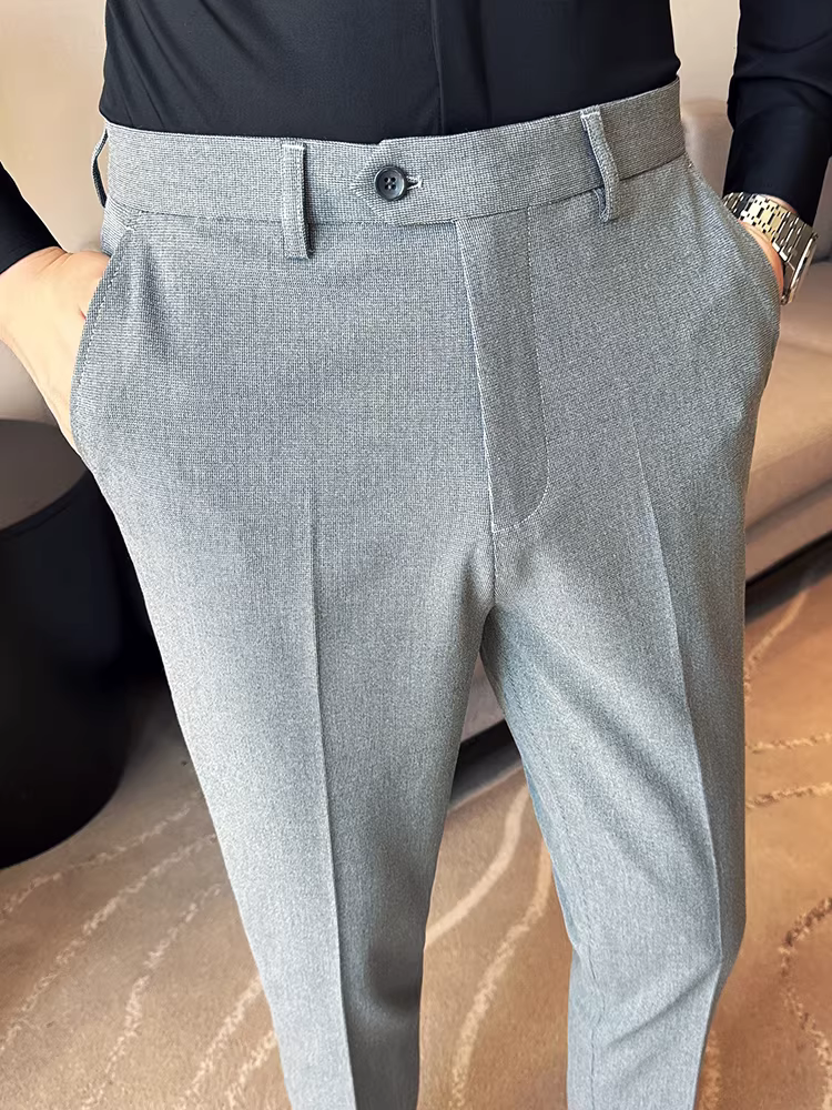 Quần âu nam cao cấp, thời trang xuân thu mới, kiểu dáng lịch lãm, ôm dáng, ống côn.