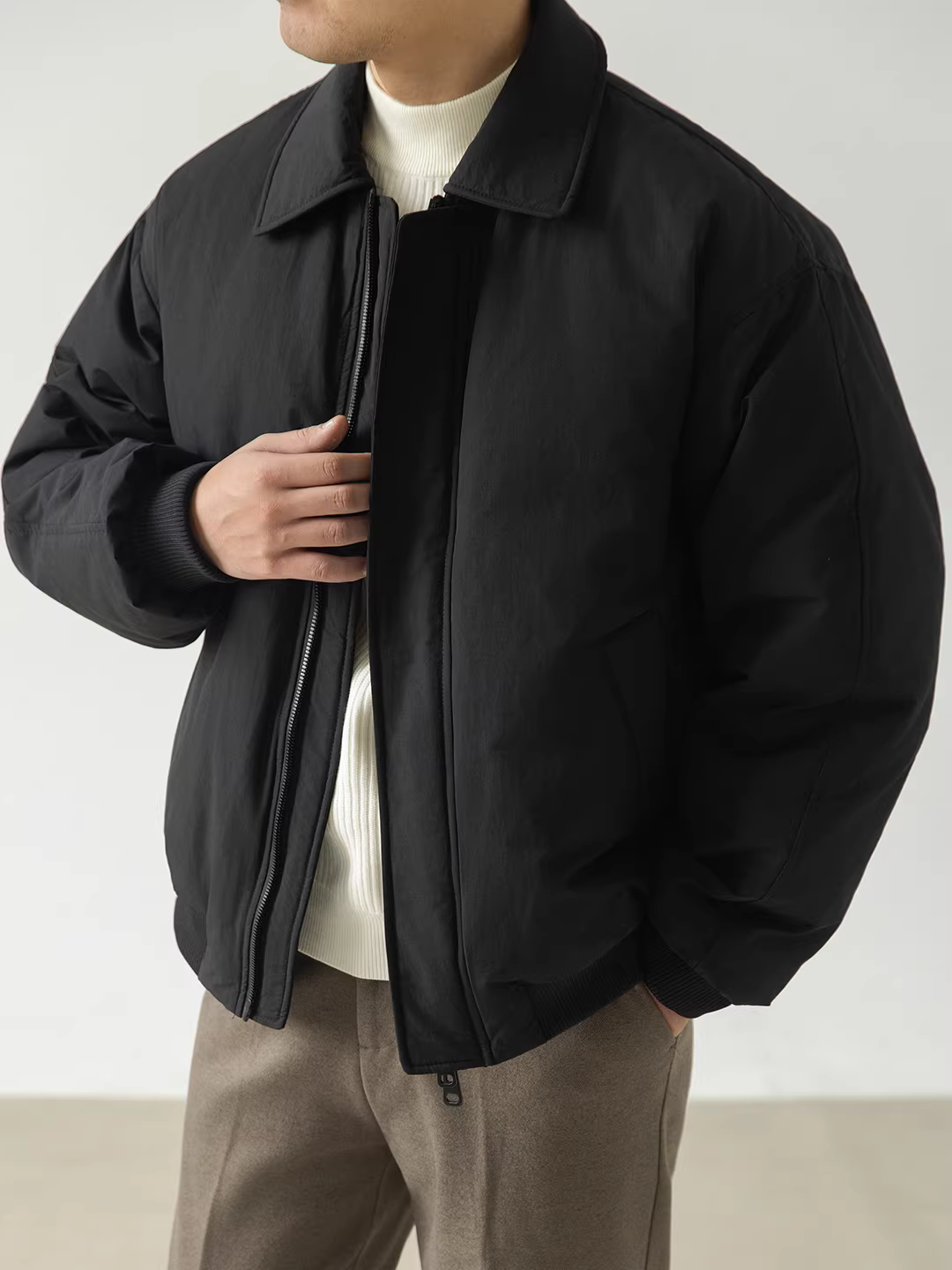 Áo khoác nam dáng cổ điển, mùa đông 2025, kiểu dáng thời trang mới, rộng rãi, đa năng, dày dặn, ấm áp