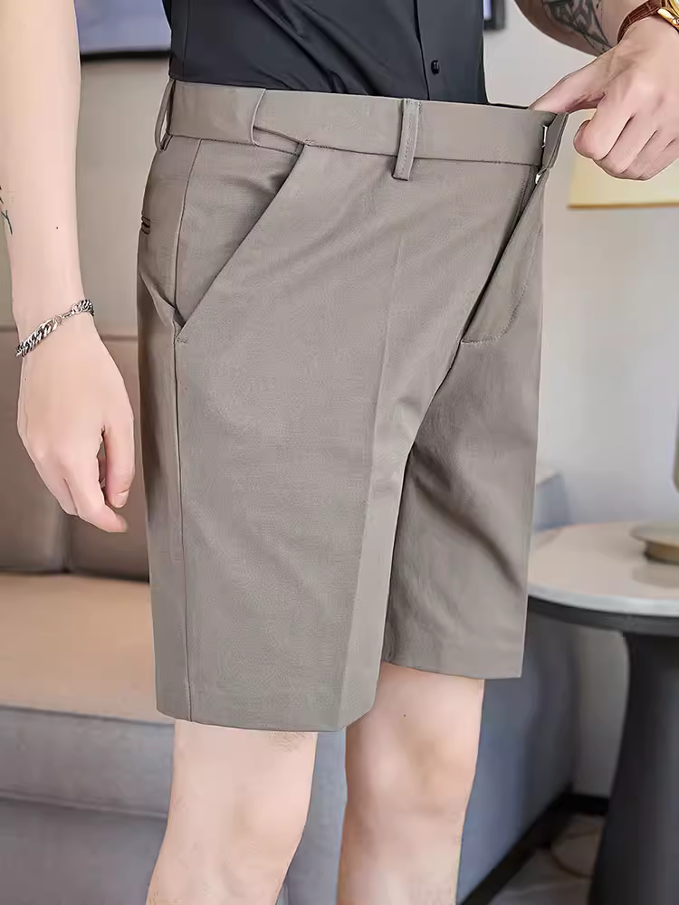 Quần short vest nam co giãn, kiểu dáng mỏng nhẹ mùa hè, thời trang và đa năng, chống nhăn, chất liệu mềm mại, quần âu năm phần mặc thường ngày