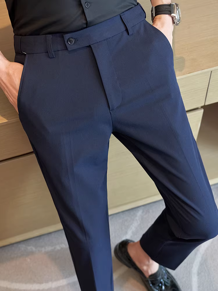 Quần âu nam cao cấp, lưng thun co giãn, kiểu dáng đa năng, phù hợp mọi mùa, ôm dáng thời trang, kiểu dáng thanh lịch, lịch sự.