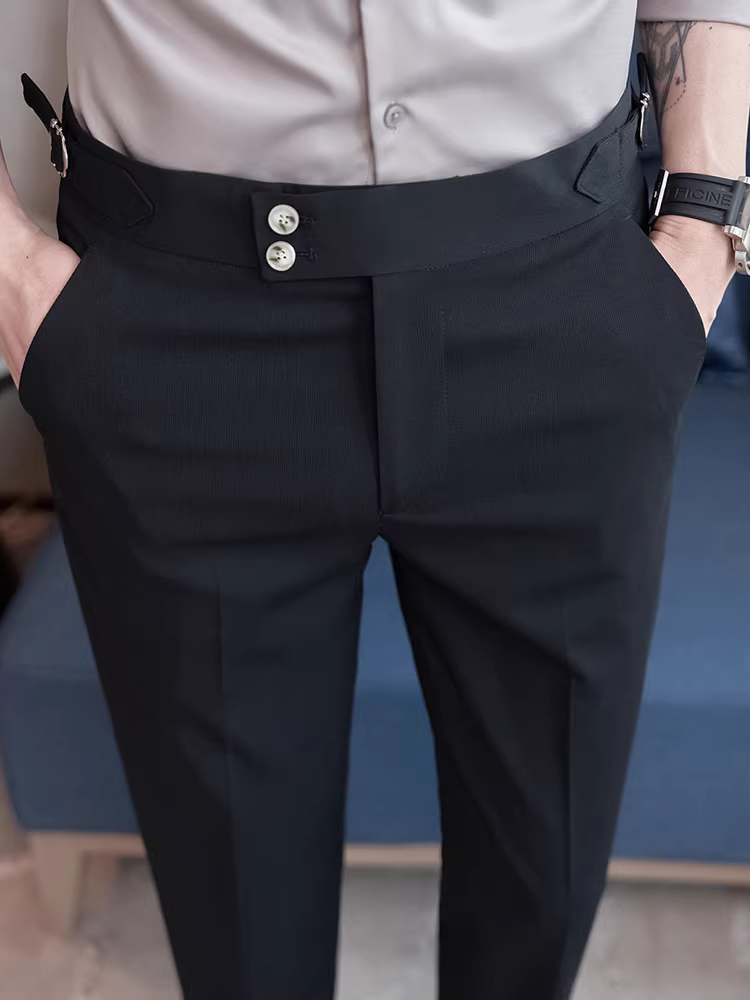 Quần âu nam Naples chín điểm, kiểu dáng mùa hè mỏng nhẹ, dáng ôm vừa vặn, ống thẳng, quần âu cao cấp thời trang thường ngày.