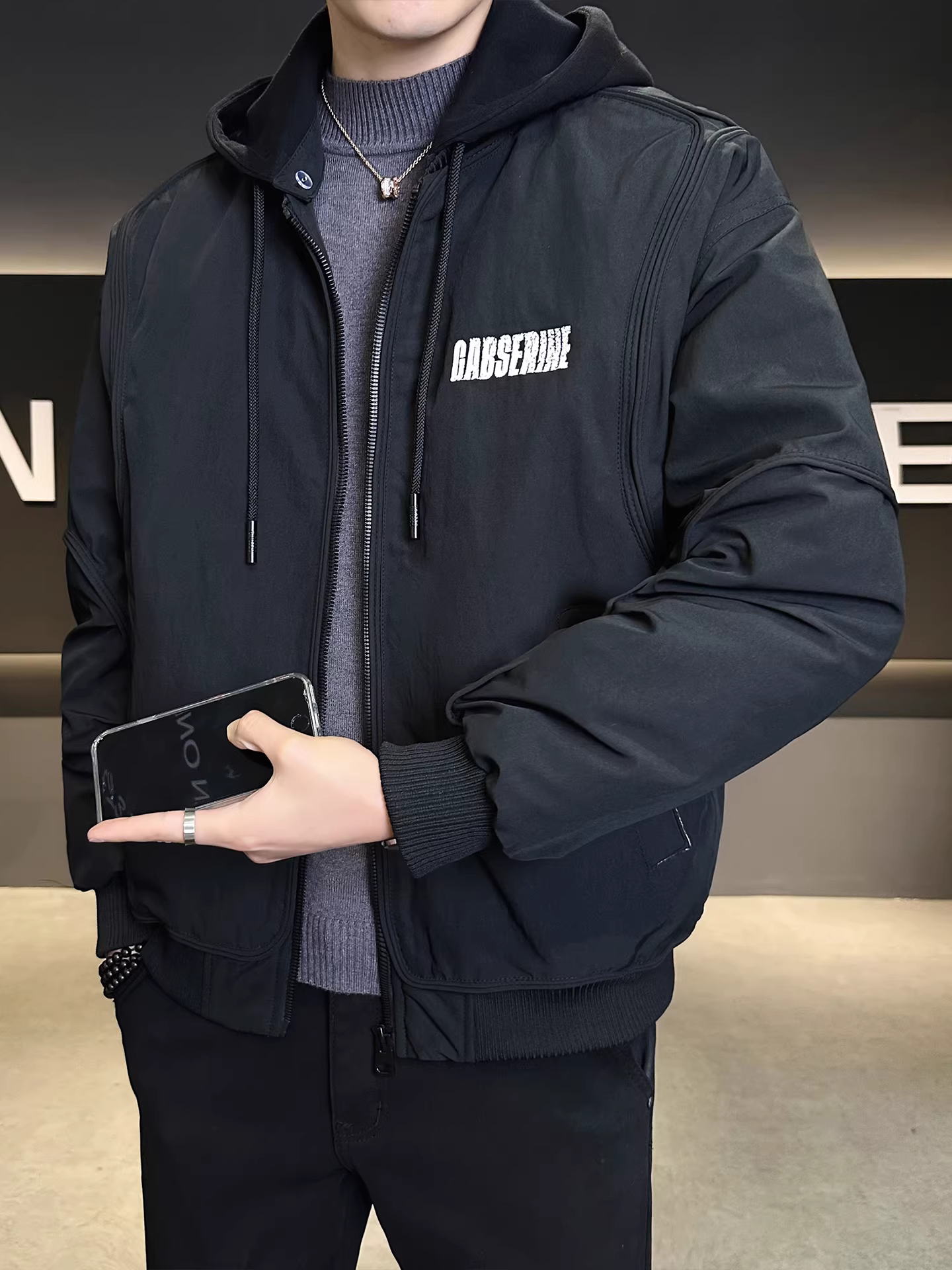 Áo khoác nam tiêu chuẩn quốc gia 50 mẫu dữ liệu áo khoác lông vịt trắng có mũ trùm đầu