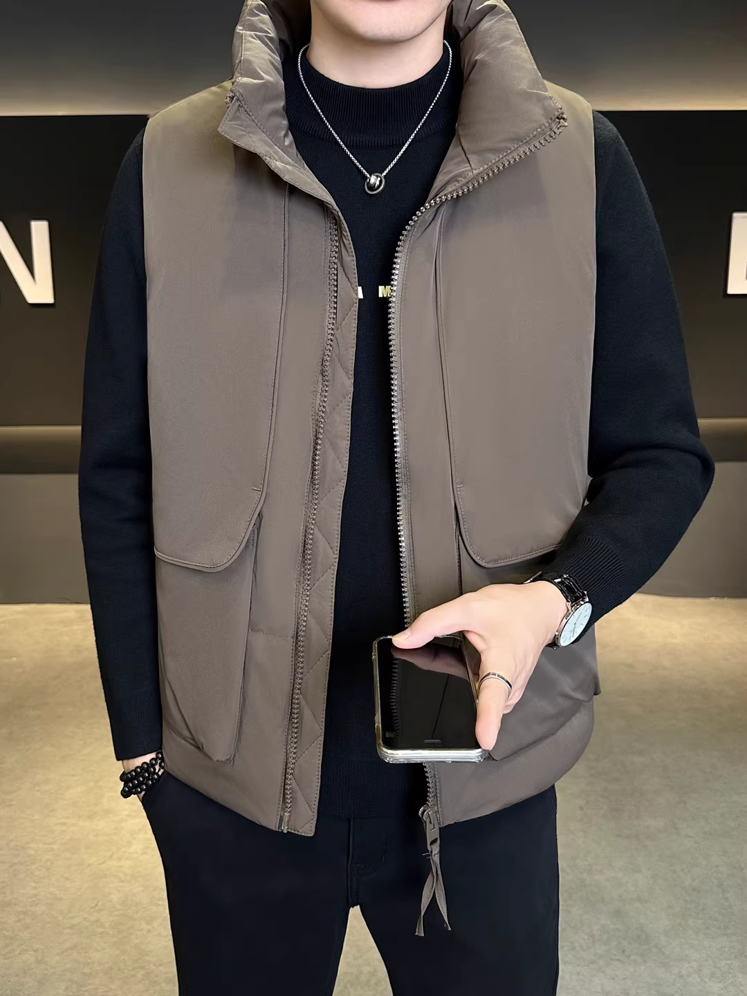 Áo phao nam mùa đông 2025 kiểu dáng mới thời thượng, rộng rãi, đa năng, chất lượng cao, nhẹ và ấm áp