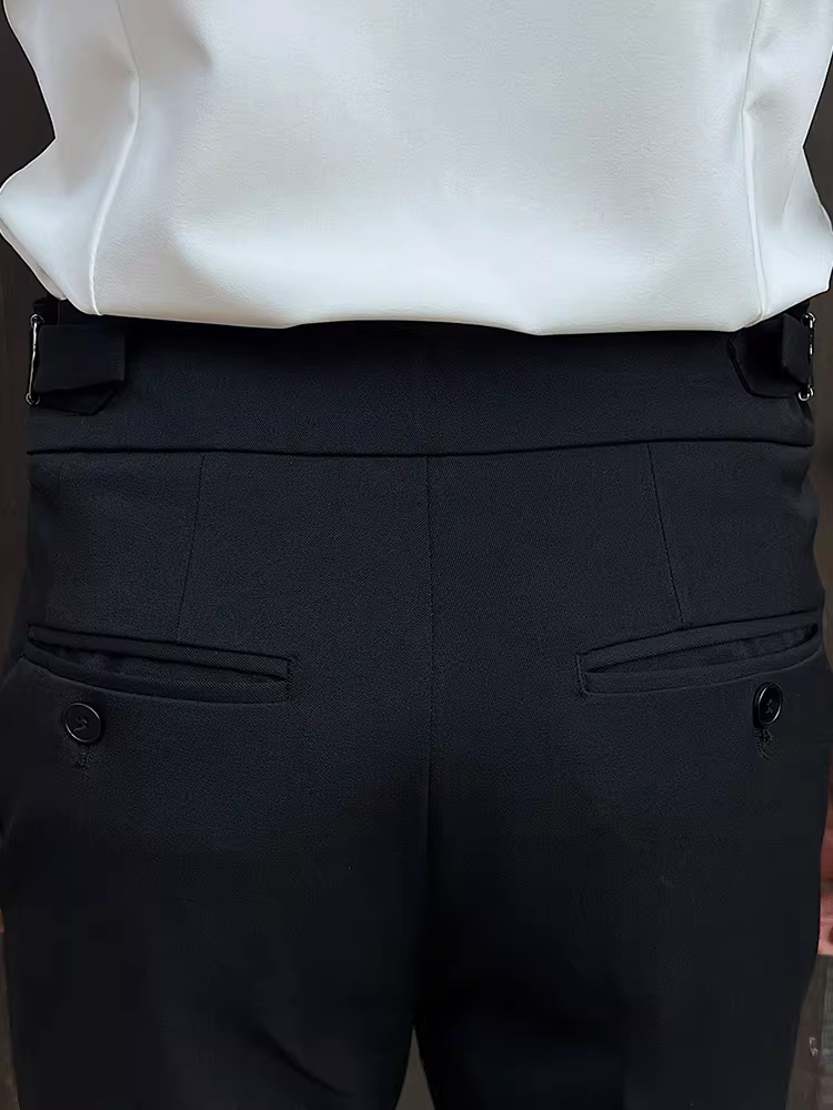 Quần âu nam Napoli ống đứng lưng cao, thời trang xuân hè 2025, kiểu dáng lịch lãm, thanh lịch, chất liệu mềm mại.