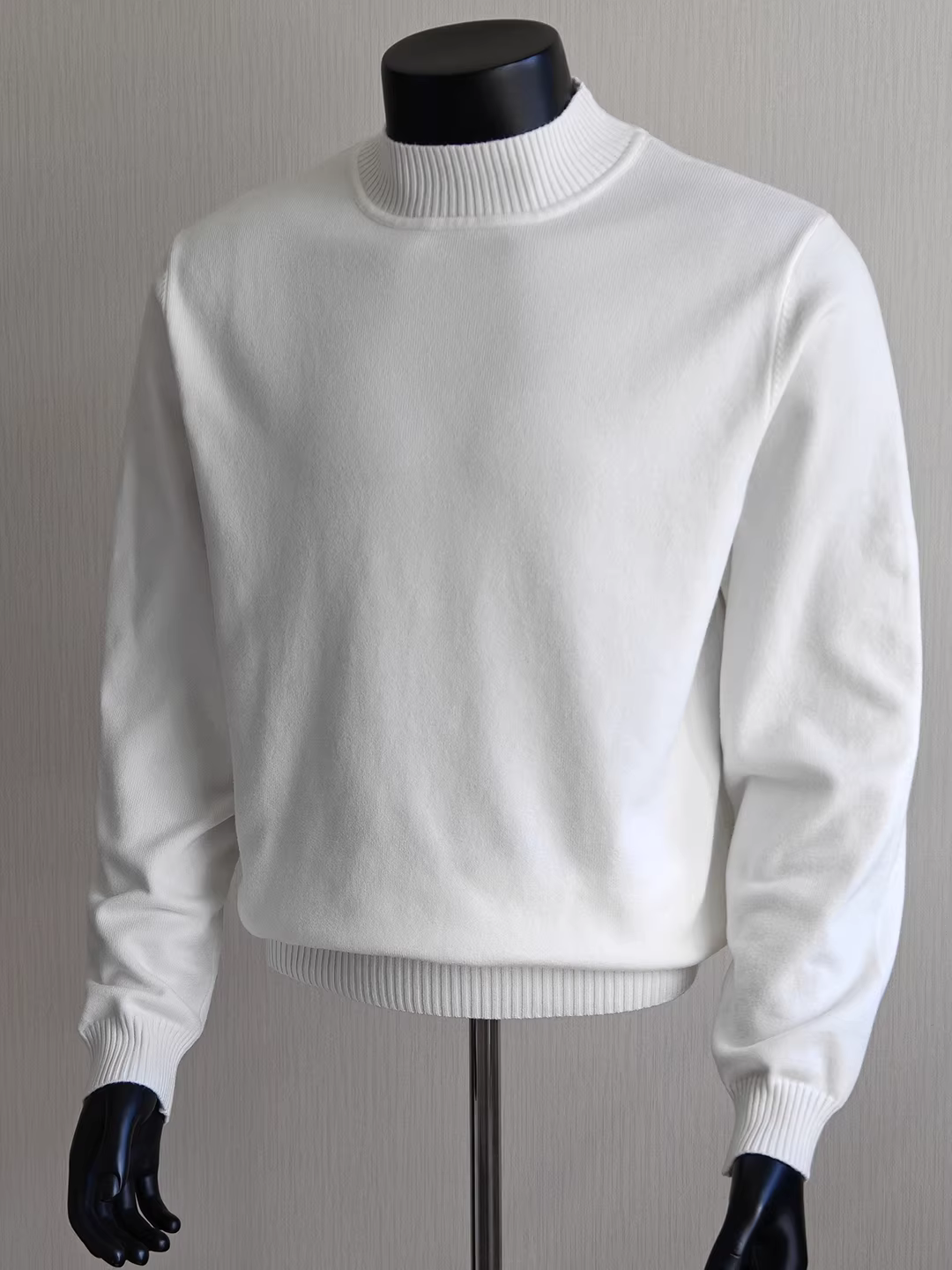 Áo len dệt kim cổ cao nửa cổ kiểu tiền cổ điển dành cho nam, kiểu dáng thu đông mới, dáng rộng, đa năng, giản dị, thời trang, áo len chất lượng cao.