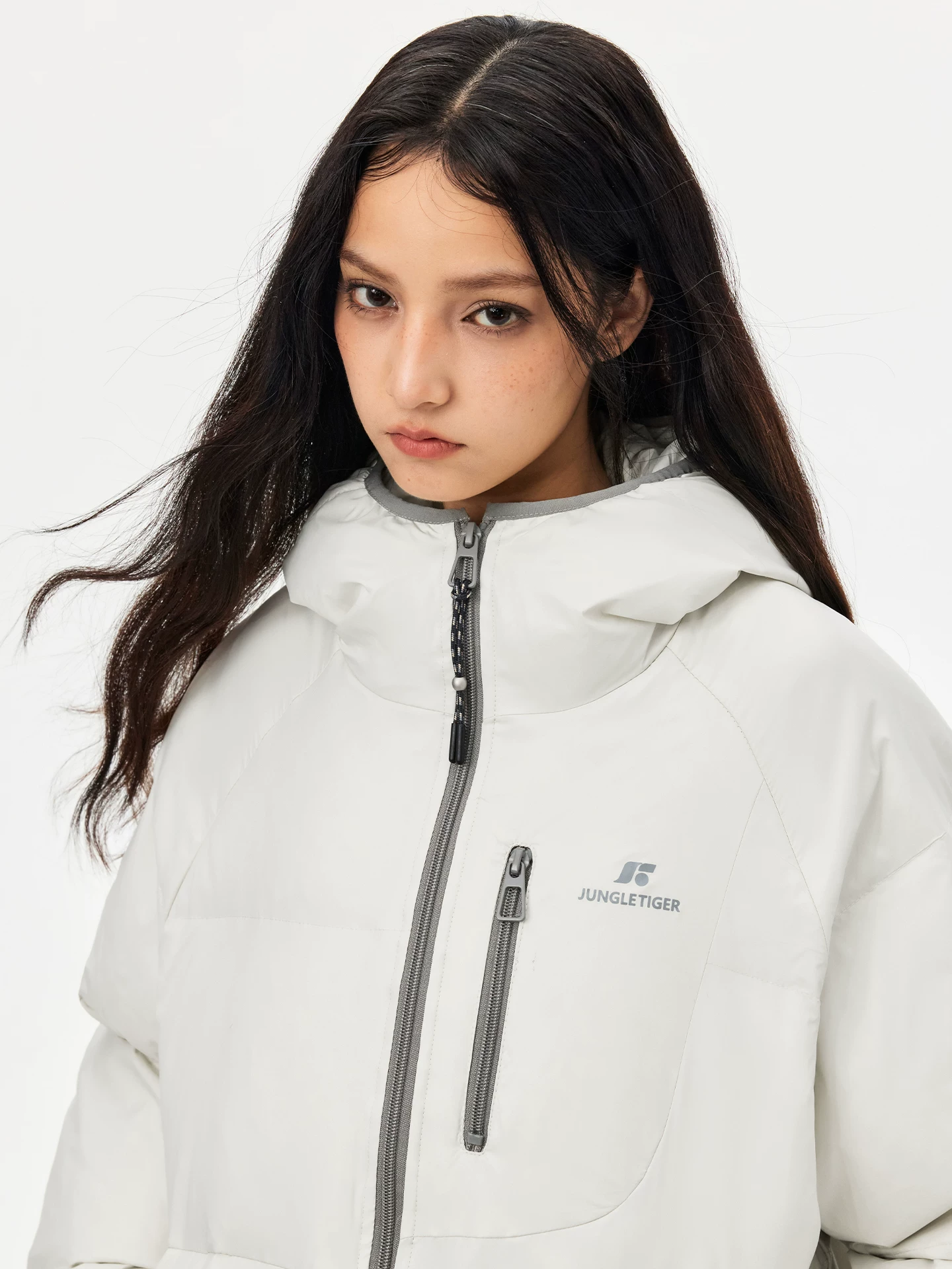 Áo khoác cotton có mũ trùm đầu thể thao nhẹ Jungle Tiger dành cho nam, áo khoác phao dày dặn phối màu mùa đông, áo khoác cotton đa năng dành cho cặp đôi thương hiệu thời thượng dành cho nữ.