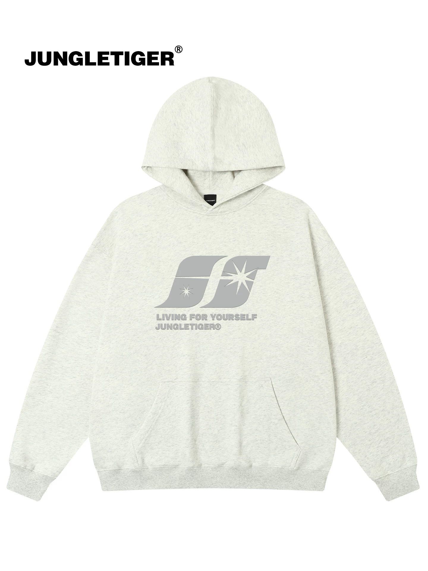 Áo hoodie có mũ trùm đầu nặng, in logo Jungle Tiger National Trend dành cho nam và nữ, kiểu dáng rộng rãi, mùa thu đông, phong cách Mỹ, áo khoác thường ngày