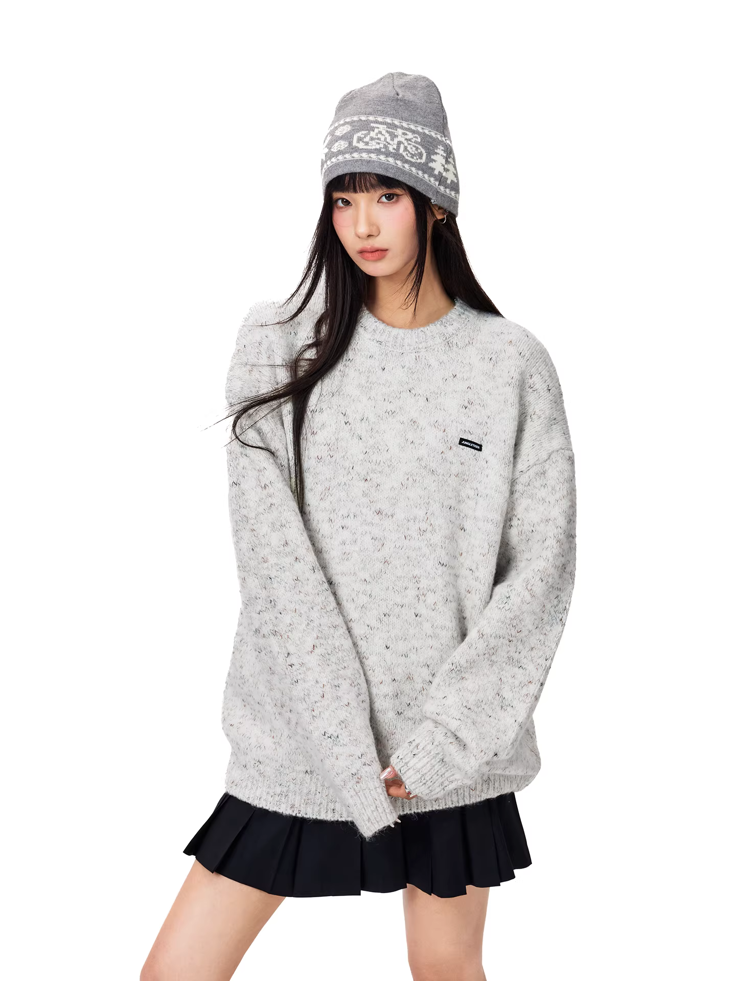 Áo len mềm mại cổ tròn phong cách Mỹ Jungle Tiger dành cho nam, kiểu dáng cặp đôi mùa thu đông, áo len rộng rãi thoải mái