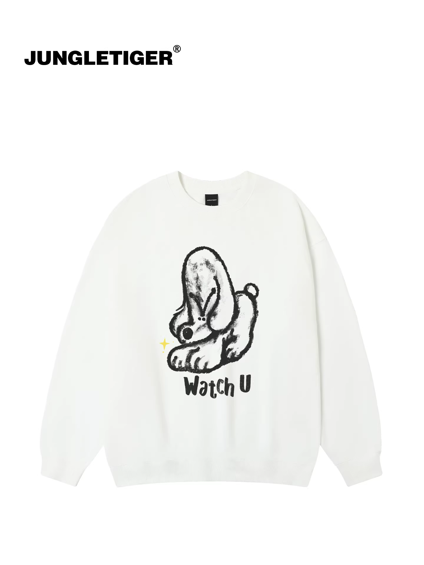 Jungle Tiger & Illustrator Collaboration Grimace Puppy Crewneck Sweatshirt Unisex 420g Áo chui đầu hạng nặng dành cho cặp đôi