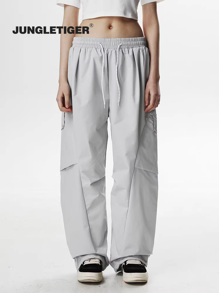 Quần cargo xếp ly kiểu Mỹ Jungle Tiger dành cho nam, mẫu mới xuân thu 2025, quần lính dù, quần dây rút, quần thường ngày