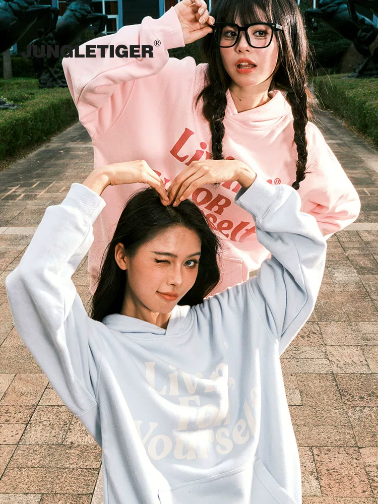 Áo hoodie có mũ trùm đầu nhiều màu sắc logo Mỹ Jungle Tiger dành cho nam và nữ, kiểu dáng thu đông mới, chất dày 420g giữ ấm