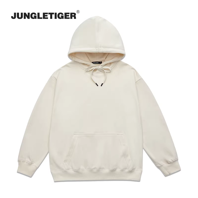 Áo hoodie nỉ dày màu trơn basic mùa thu/đông Jungle Tiger 2025, unisex, kiểu dáng thời trang, rộng rãi, đa năng, dành cho cặp đôi