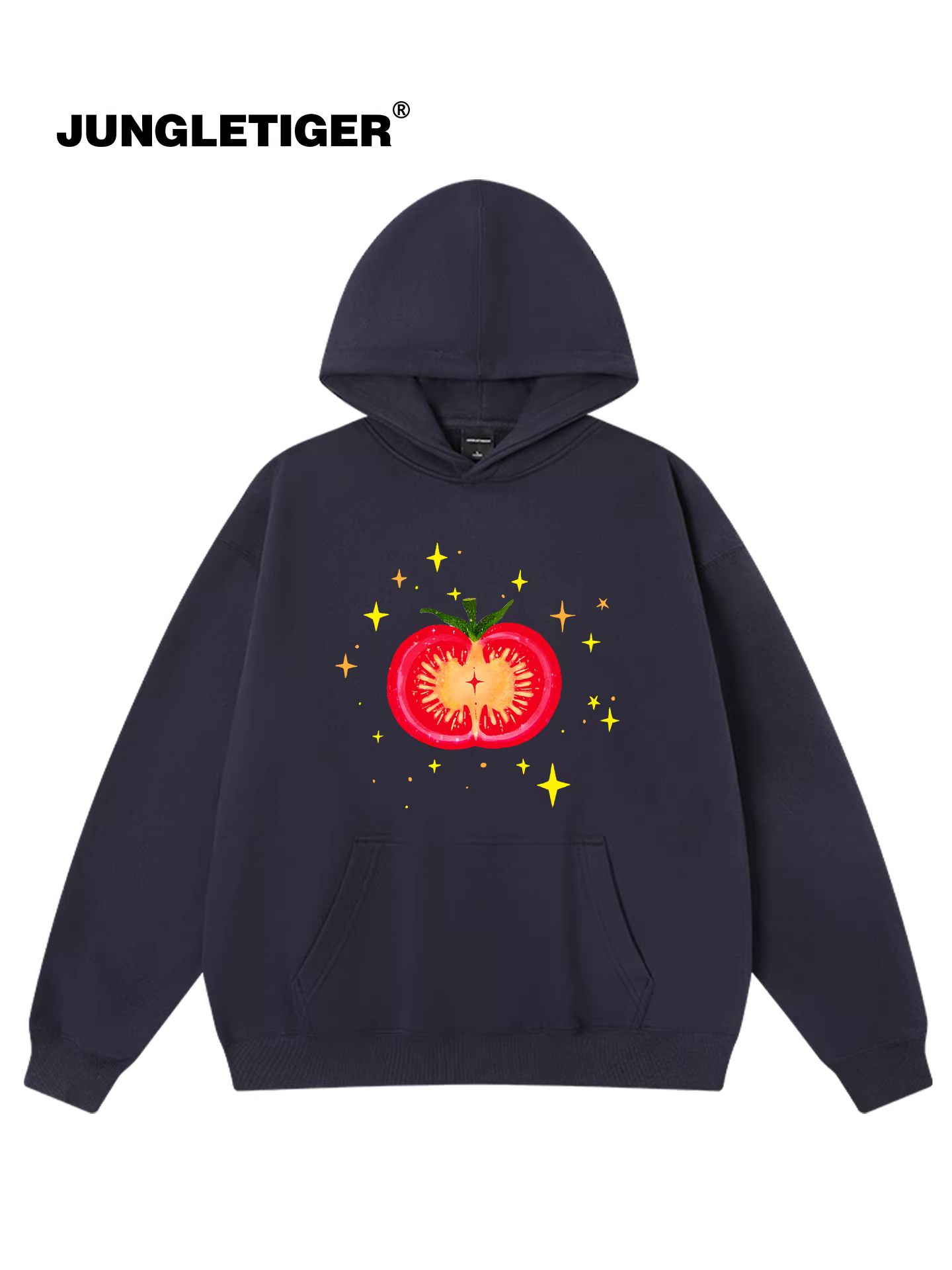 Áo hoodie Jungle Tiger & Illustrator Collaboration Fruit Tomato dành cho nam, áo dáng rộng, chất liệu nặng 420g dành cho nữ