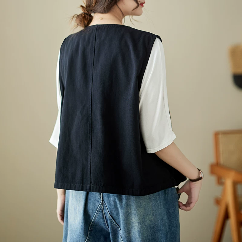 Ưu đãi đặc biệt: Áo vest nữ cỡ nhỏ, phong cách Nhật Bản, áo vest nhiều lớp, áo khoác ngoài cho mùa xuân hè, áo công sở cỡ lớn, hợp thời trang.