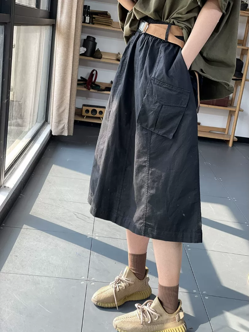 Váy cotton màu trơn phong cách Hàn Quốc, túi hộp, dáng rộng, trẻ trung, đa năng, dành cho nữ, mẫu hè mới 2026