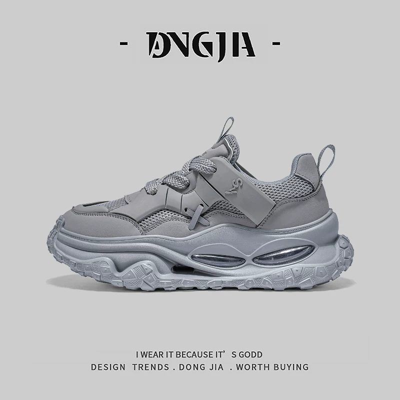 Giày nam Dongjia Qshoes xuất khẩu giày bố chiến binh đen đế dày tăng chiều cao thời trang đường phố thể thao giày thường