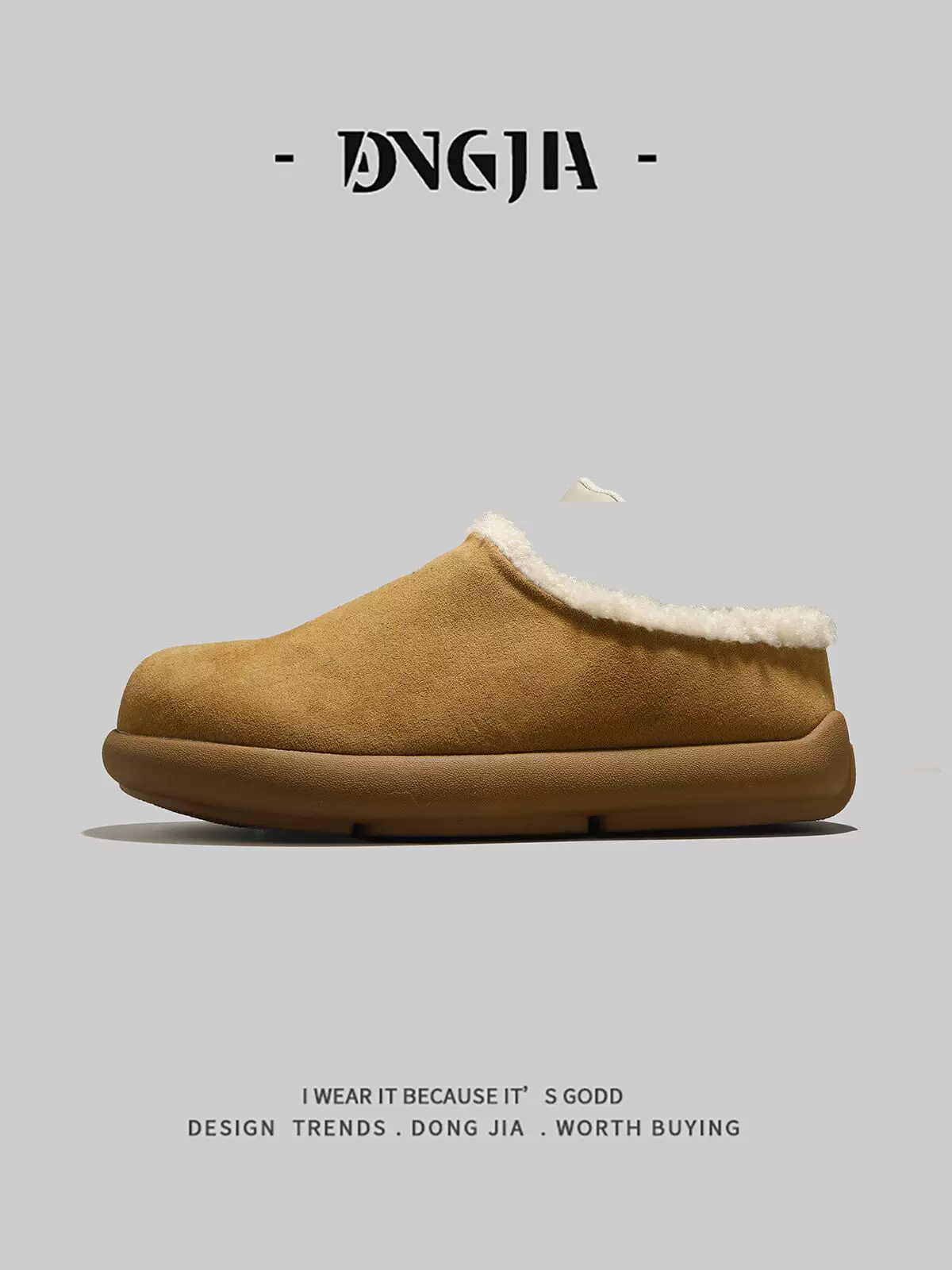 Giày kiểu Birkenstock chất lượng cao dành cho nam và nữ, giày cotton ấm áp lót lông cừu mùa đông, dép nửa đế trong nhà và ngoài trời.