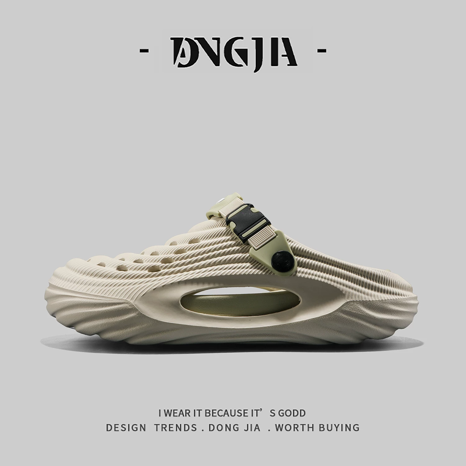Dongjia Qshoes xuất khẩu dép guốc nam, thích hợp sử dụng trong nhà và ngoài trời, kiểu nửa dép kín mũi, chống trơn trượt, khử mùi, giày đi biển.