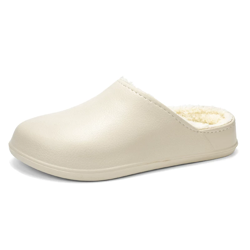 Giày kiểu Birkenstock Nhật Bản dành cho nam và nữ, dép bông ấm lót lông cừu mùa đông, dép kín mũi chống thấm nước, êm ái khi đi trong nhà và ngoài trời.