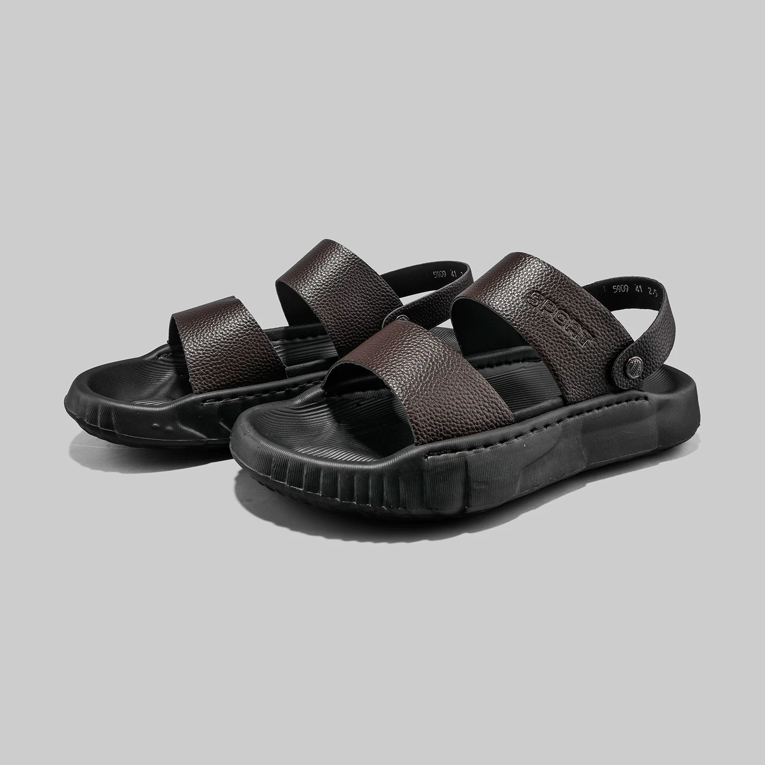 Dép da nam Dongjia Qshoes dành cho mùa hè, thoáng khí, thích hợp lái xe, đi ngoài trời, sử dụng kép, giày đi biển hở mũi