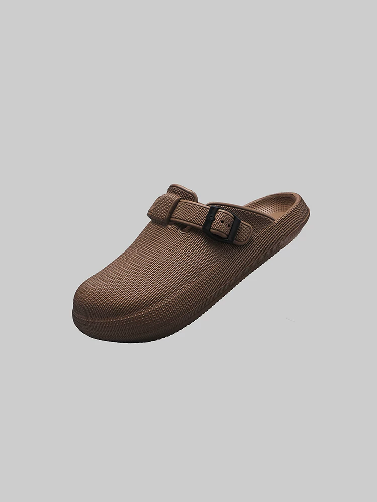 Dép nữ mùa thu kiểu mới chất lượng cao, đa năng, kiểu Birkenstock dành cho nam, đế dày, nhẹ, kiểu lười, mũi kín, nửa dép.