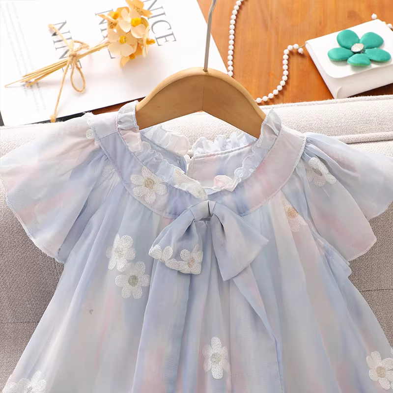 Váy hè bé gái 2025 kiểu mới, váy công chúa tiên nữ tay bồng, váy bánh kem mùa hè cho bé gái