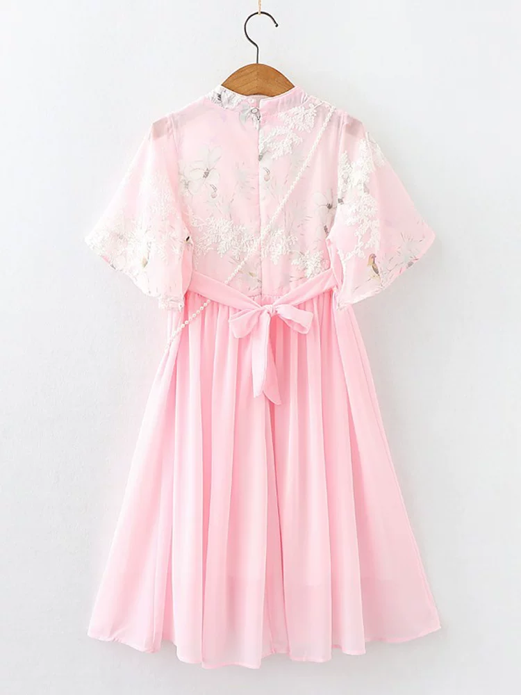 Váy mùa hè kiểu Hanfu cho bé gái, sườn xám voan như tiên, váy công chúa cổ điển cho trẻ em, váy mùa hè cho trẻ em.