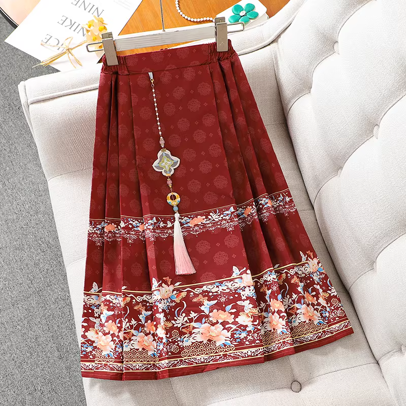 Váy Hanfu Mamian cho bé gái Phong cách Trung Hoa mới Váy kiểu dáng mùa Thu/Đông 2025 Quần áo Tết cho bé gái Trang phục Tết kiểu Tang