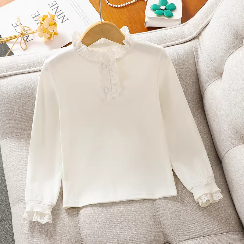 Bộ đồ hai mảnh áo thun dài tay và chân váy mùa xuân thu cho bé gái kiểu mới 2025