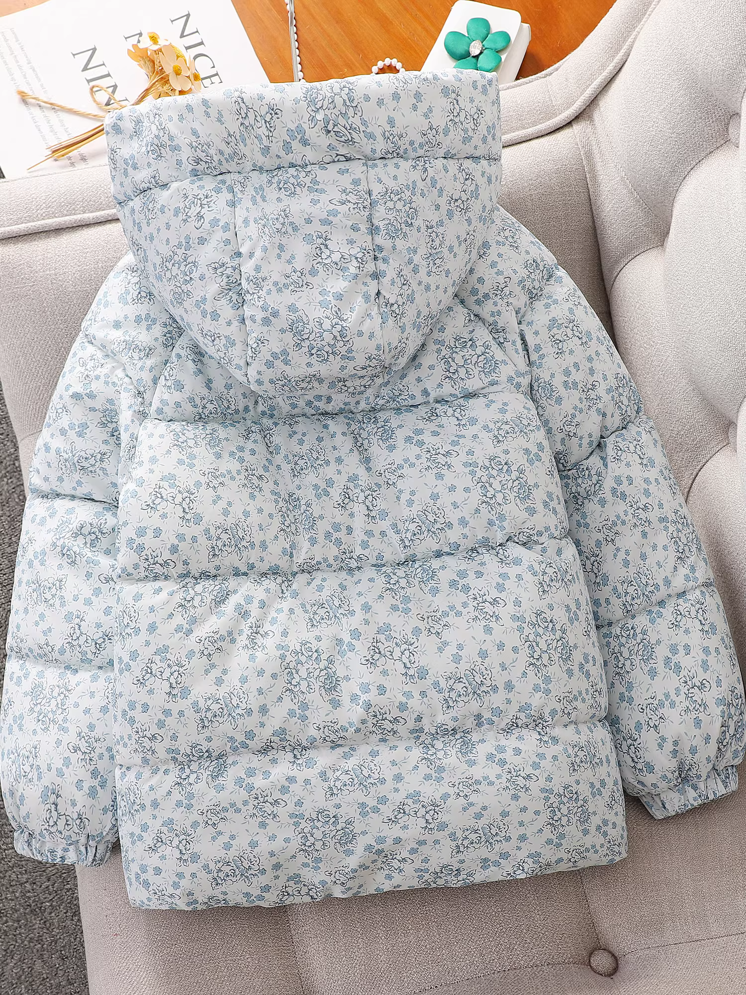 Áo khoác bông dày mùa đông cho bé gái 2025, áo ấm dày dặn có mũ trùm đầu cho bé gái mùa thu đông