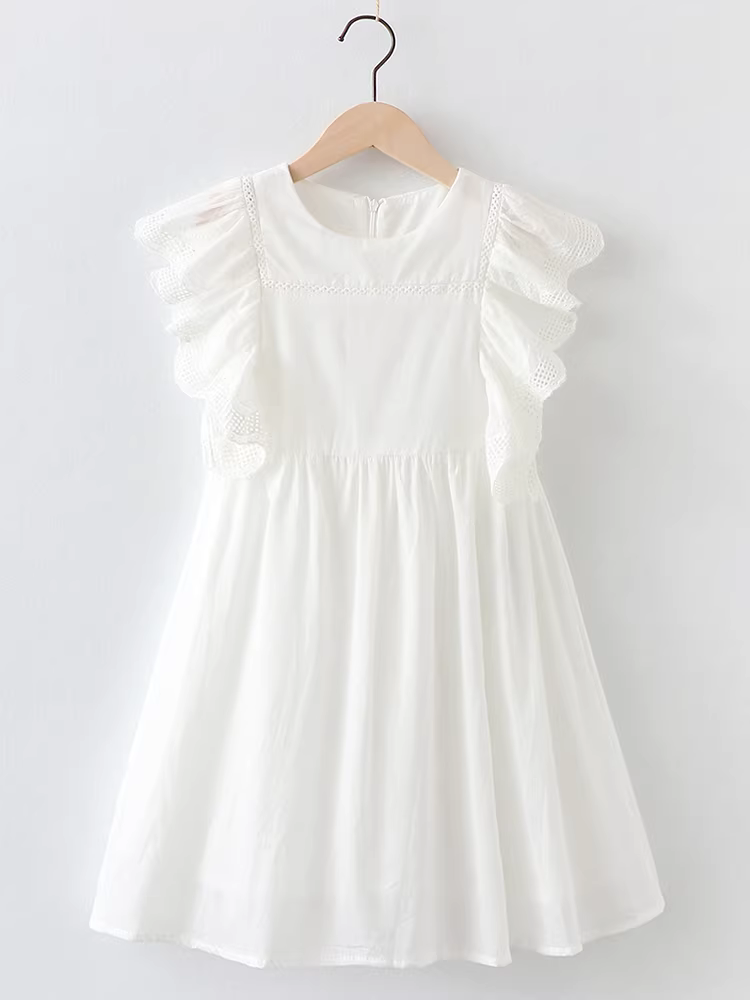 Váy công chúa cho bé gái, váy mùa hè thời trang, váy trắng tay bồng trẻ em kiểu mới 2025, váy cho bé lớn