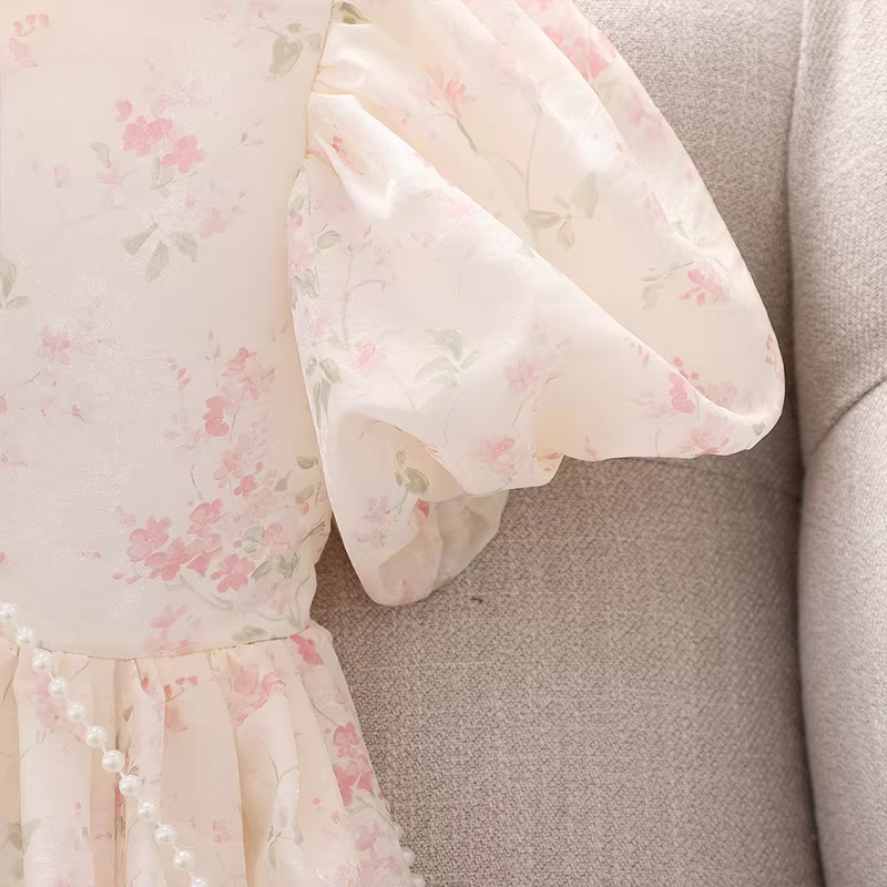 Váy hè kiểu Trung Hoa in hoa cho bé gái, mẫu mới 2025 dành cho bé gái lớn hơn, váy Hanfu kiểu Trung Hoa mới, váy công chúa cho bé gái