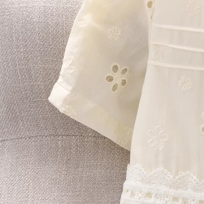 Váy hè bé gái kiểu mới 2025, váy ngắn tay khoét eo, phong cách mùa hè, váy công chúa siêu dễ thương, phong cách thường ngày cho bé gái