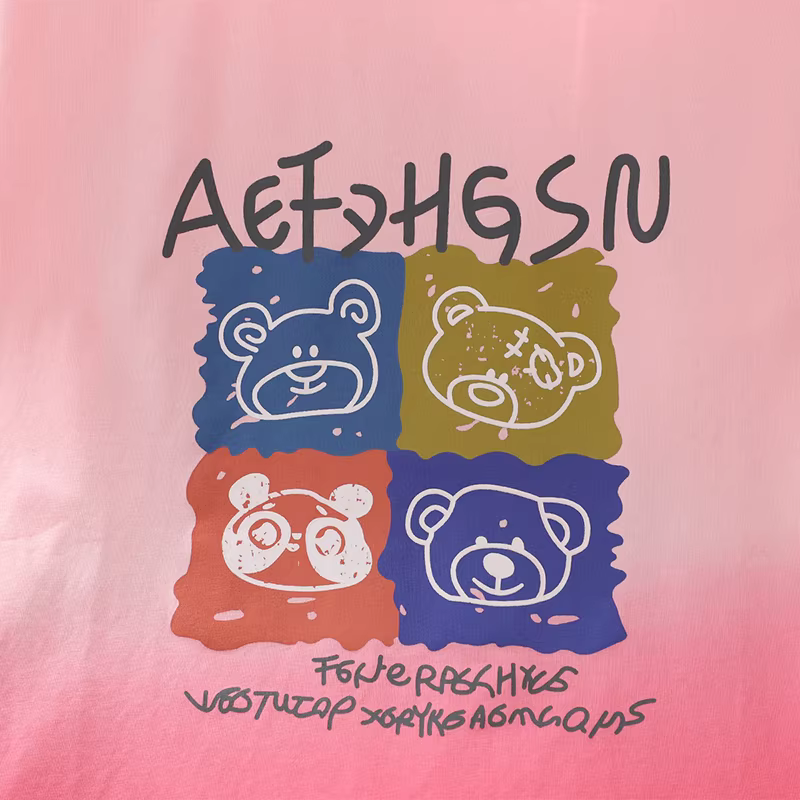 Áo thun bé gái kiểu Hàn Quốc tay ngắn hè 2025 mới in họa tiết phối màu mỏng nhẹ chất cotton nguyên chất