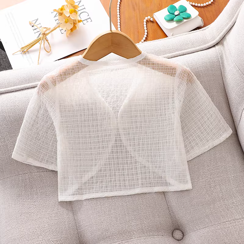 Váy hè kiểu mới 2025 cho bé gái, kèm khăn choàng hoa, váy công chúa, bộ đồ hè mỏng cho bé