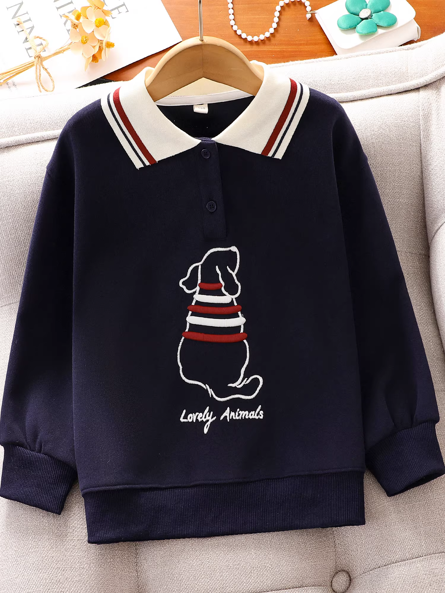 Áo thun bé gái mùa xuân thu, áo sơ mi bé gái phong cách preppy, áo thun bé gái mùa thu 2025 mới, áo POLO rộng rãi