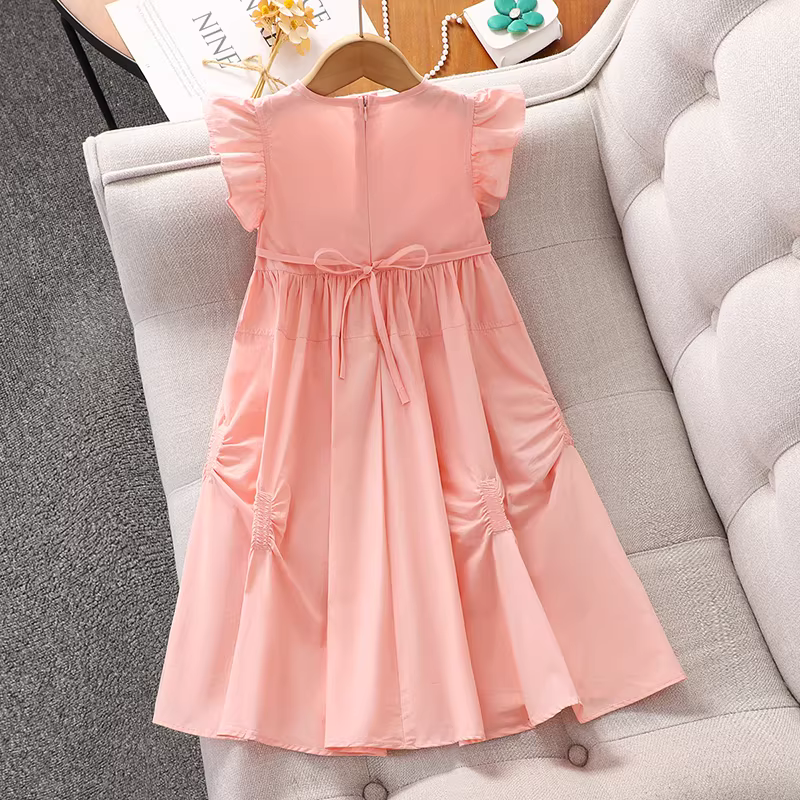 Váy bé gái, đầm mùa hè, đầm bé gái lớn, đầm vest tay bồng, đầm công chúa mỏng kiểu mới hè 2025 cho trẻ em